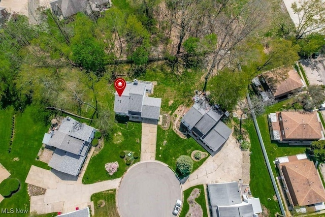 aerial view featuring a residential view