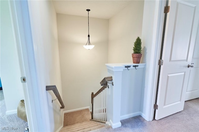 1662 N Eckert Ln, Akron, OH 44313 - stairway with baseboards and carpet floors