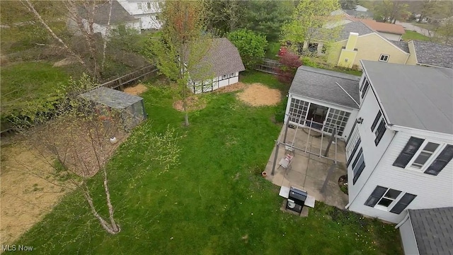 drone / aerial view with a residential view