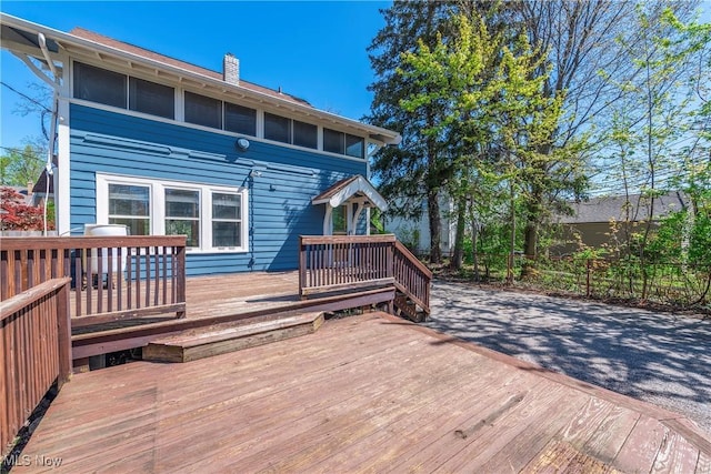 wooden terrace with fence