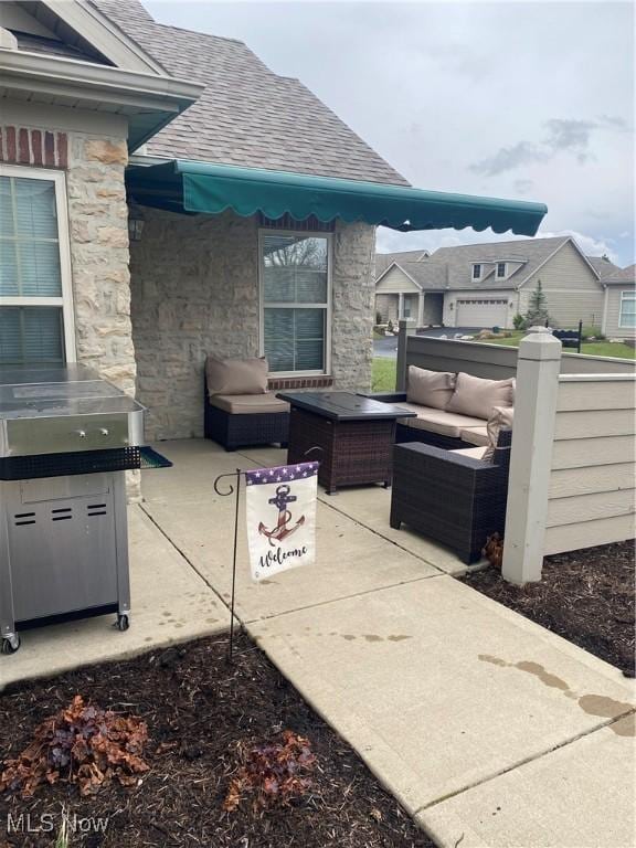 view of patio / terrace with an outdoor hangout area