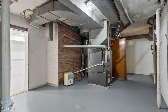 unfinished below grade area with heating unit