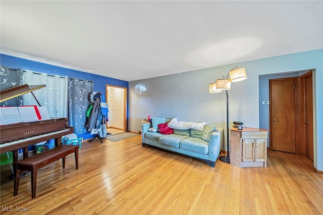 living area featuring wood finished floors