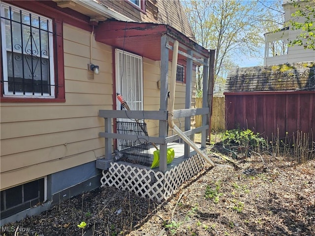 exterior space with fence
