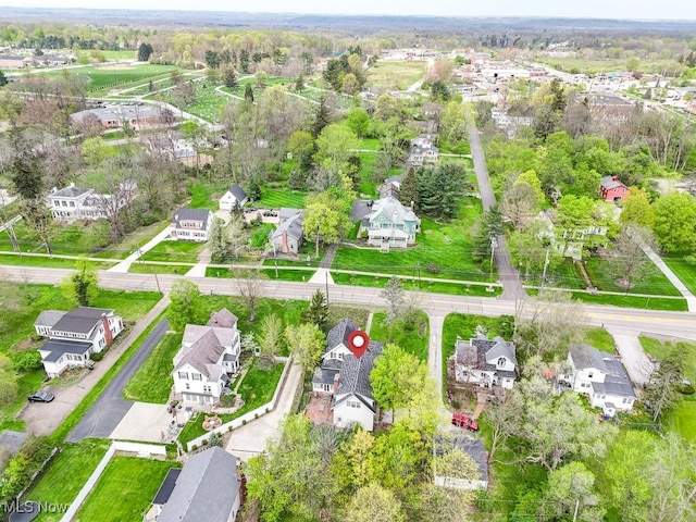 aerial view with a residential view