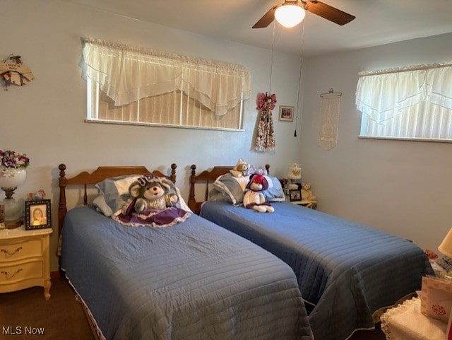 bedroom with a ceiling fan