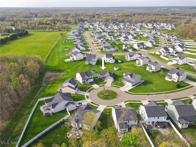 bird's eye view with a residential view