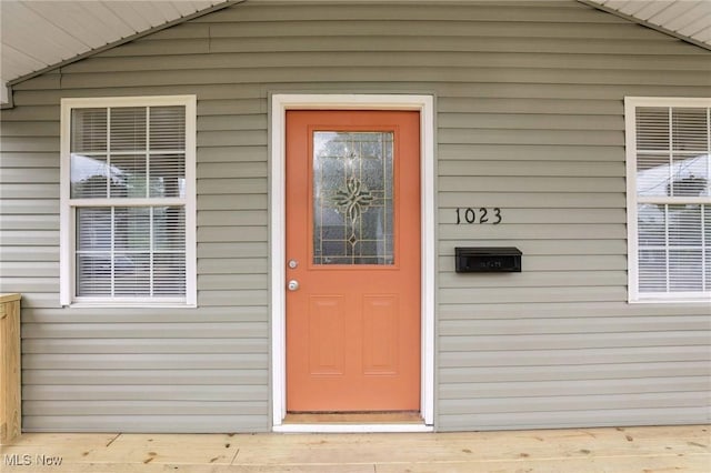view of doorway to property