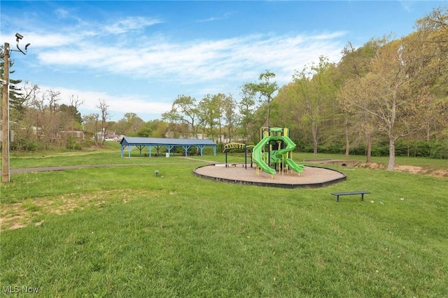 exterior space with a yard and playground community