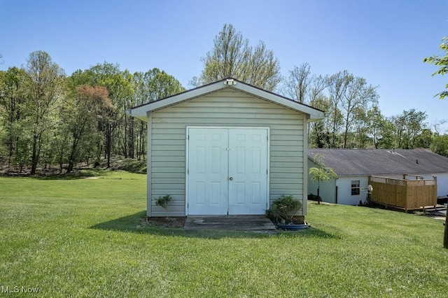view of shed