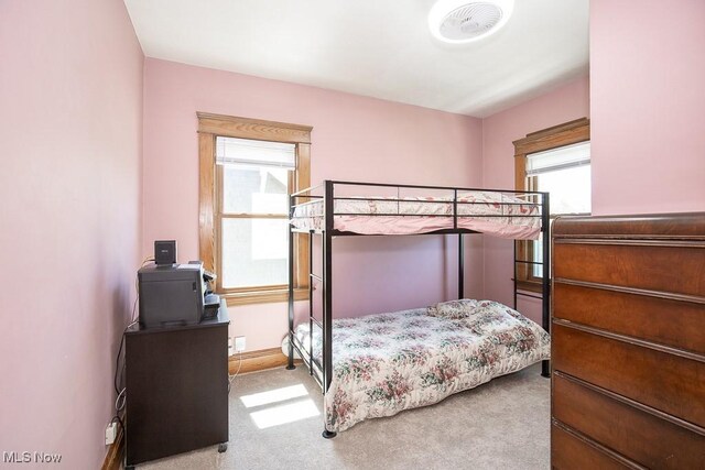bedroom with carpet floors