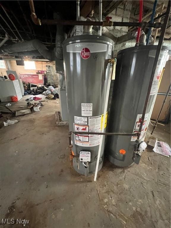 utility room featuring gas water heater