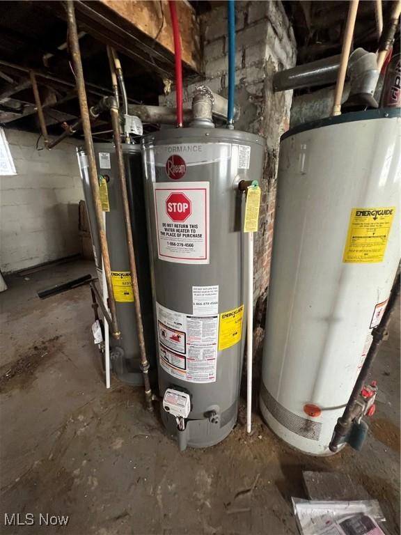 utilities featuring gas water heater