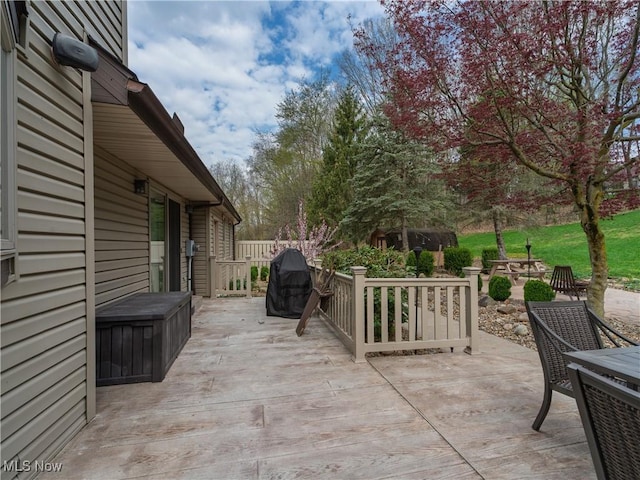 view of patio / terrace with a deck