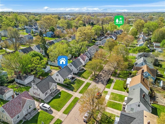 birds eye view of property featuring a residential view