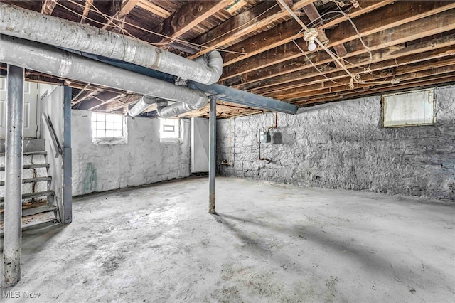 below grade area with stairs