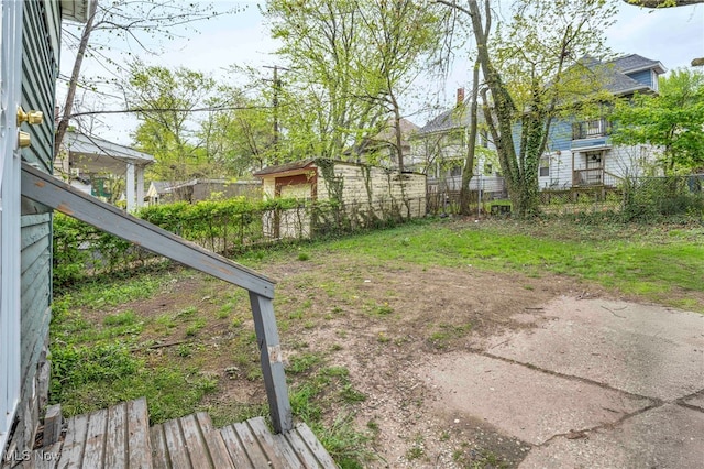 view of yard with fence