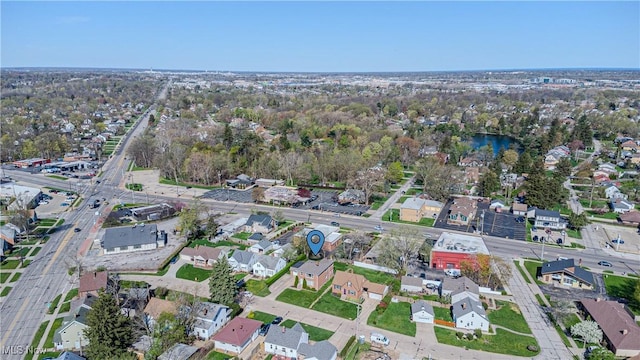 aerial view featuring a residential view