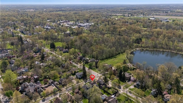 162 S Cedar St, Oberlin, OH 44074 - aerial view of property and surrounding area with a forest and a nearby body of water