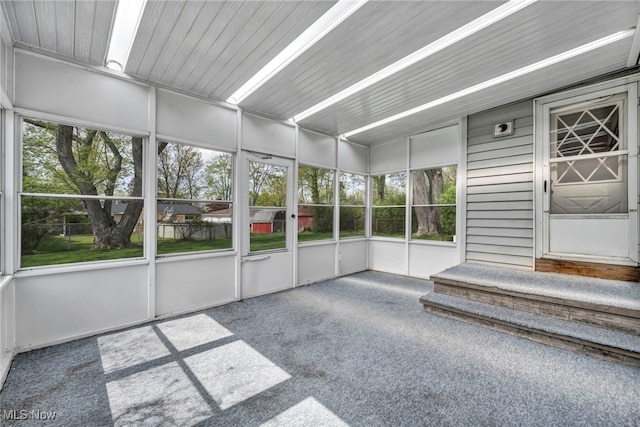 view of unfurnished sunroom