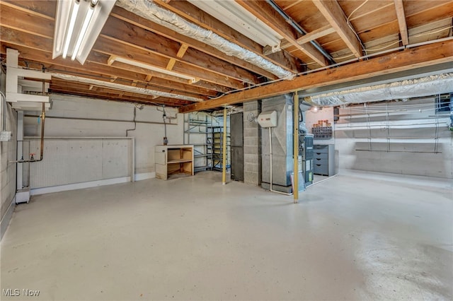 view of unfinished basement