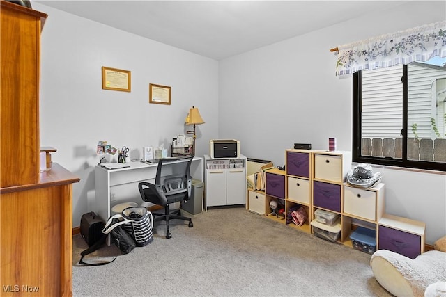 view of carpeted office