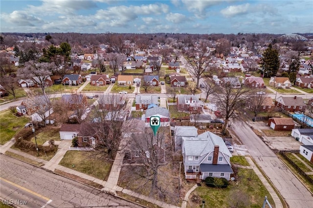 bird's eye view with a residential view