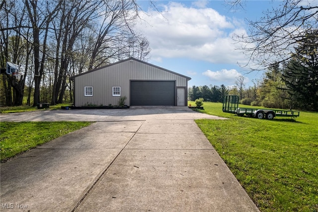 view of detached garage