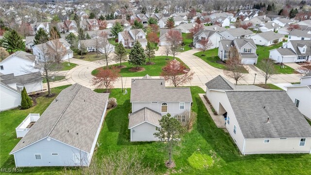 bird's eye view featuring a residential view
