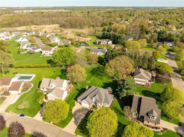 bird's eye view with a residential view