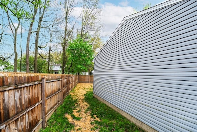 view of home's exterior featuring a fenced backyard