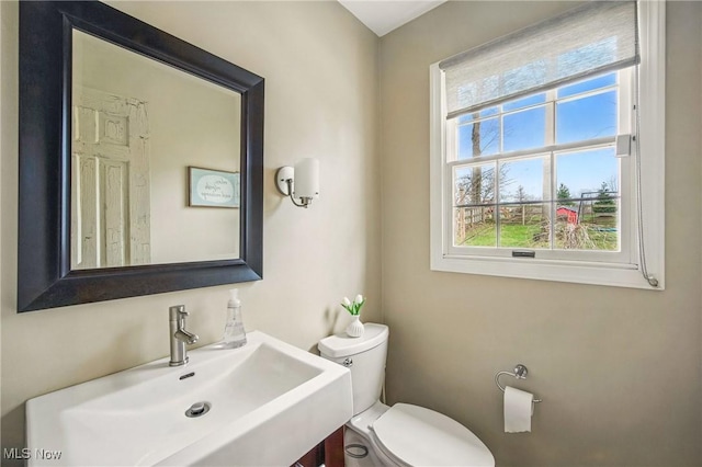bathroom with a sink and toilet
