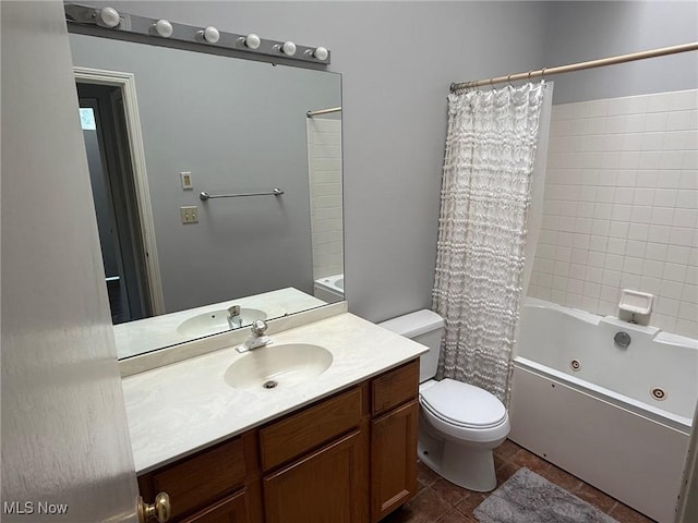1173 Red Tail Hawk Ct Unit 4, Youngstown, OH 44512 - bathroom featuring toilet, tile patterned flooring, shower / bath combo, and vanity