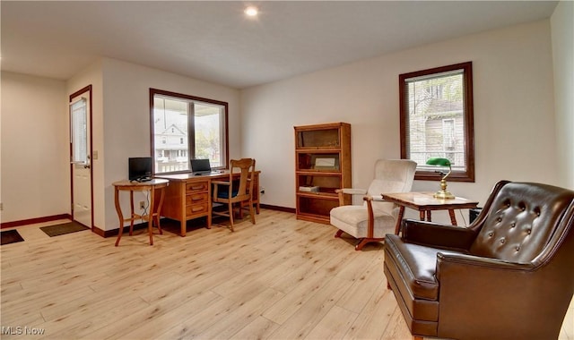 1423 N Wooster Ave, Dover, OH 44622 - office featuring baseboards, a healthy amount of sunlight, and light wood finished floors