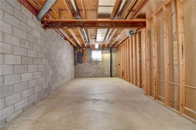 1423 N Wooster Ave, Dover, OH 44622 - basement with concrete block wall and electric panel