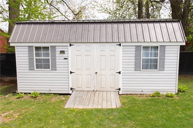 view of shed