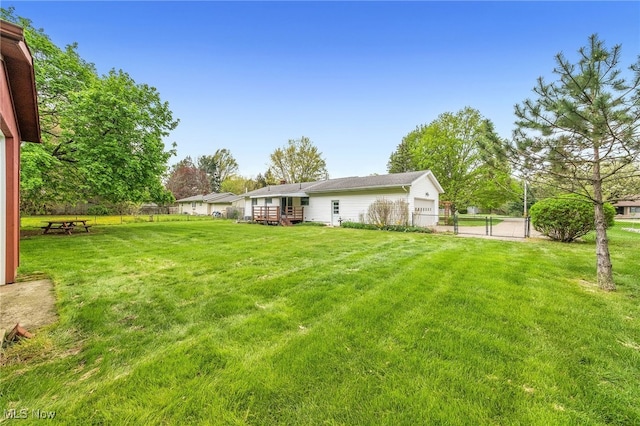view of yard with fence