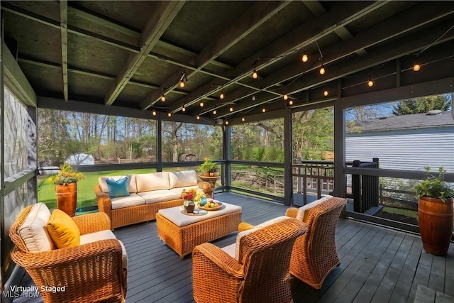 6414 Glenallen Ave, Solon, OH 44139 - wooden deck with an outdoor hangout area