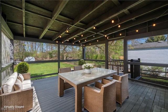 6414 Glenallen Ave, Solon, OH 44139 - sunroom / solarium with outdoor dining space and plenty of natural light