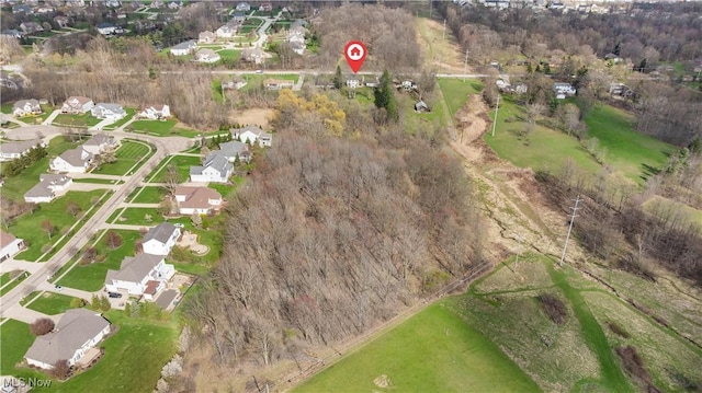 bird's eye view with a residential view