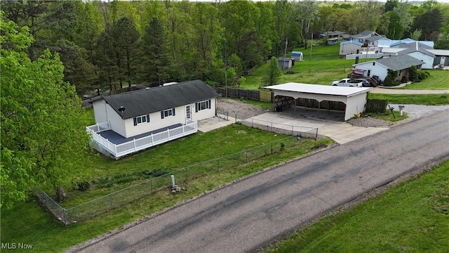 aerial view featuring a view of trees