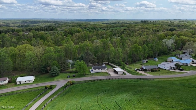 bird's eye view with a forest view