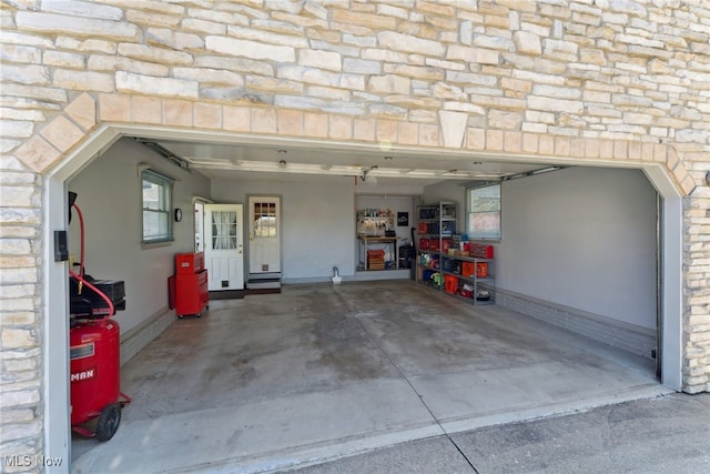 view of garage