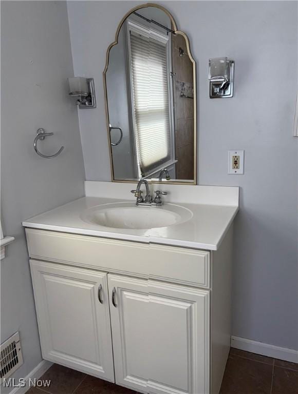 1104 S Belvoir Blvd, South Euclid, OH 44121 - bathroom featuring tile patterned floors, visible vents, baseboards, and vanity