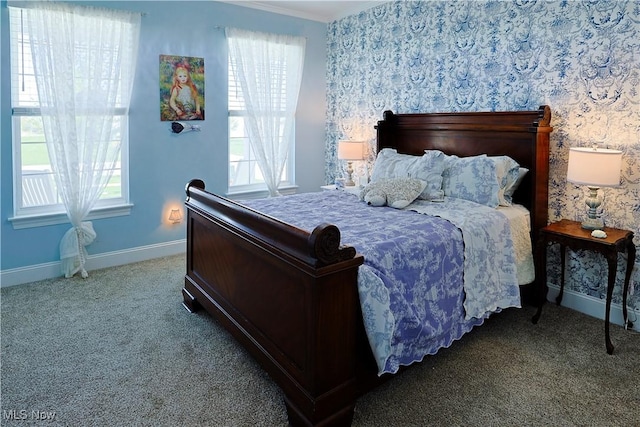 601 Cedar Crest Dr, Elyria, OH 44035 - bedroom featuring carpet and ornamental molding