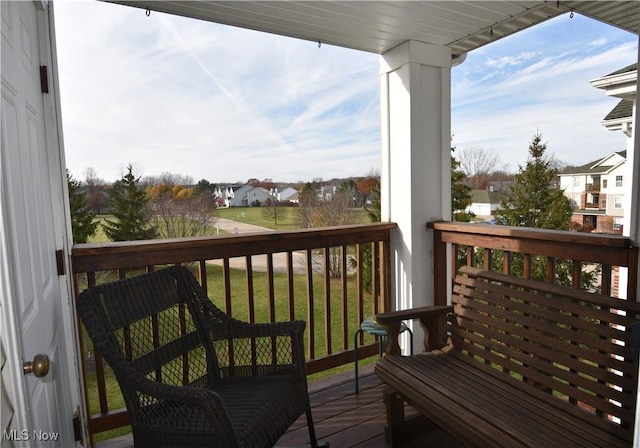 balcony with a residential view