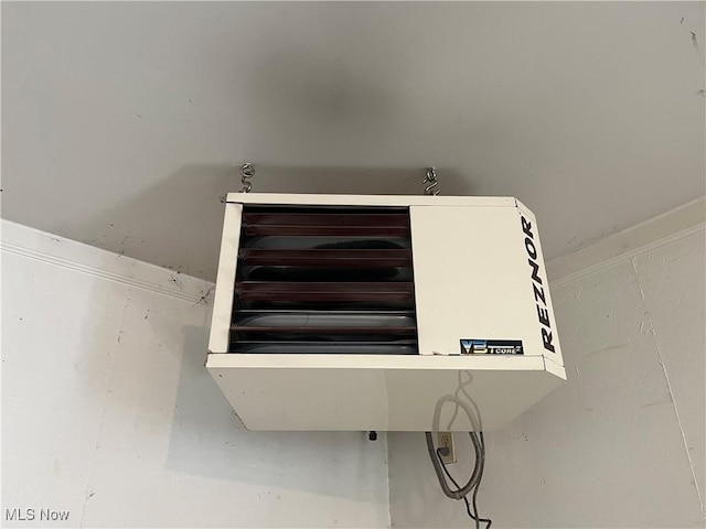 room details with a heating unit