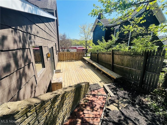 deck featuring fence