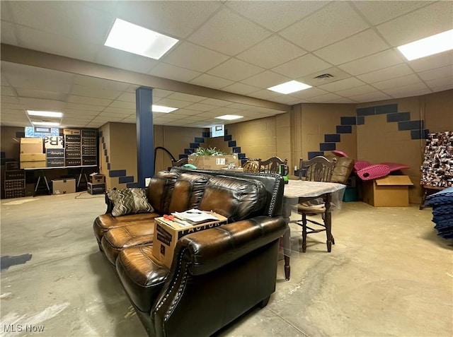 1218 Ohltown Mcdonald Rd, Mineral Ridge, OH 44440 - finished basement featuring a drop ceiling