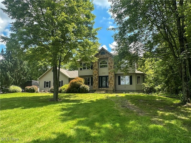 1218 Ohltown Mcdonald Rd, Mineral Ridge, OH 44440 - view of front of home featuring a front yard and stone siding